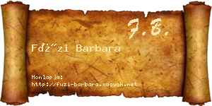 Füzi Barbara névjegykártya